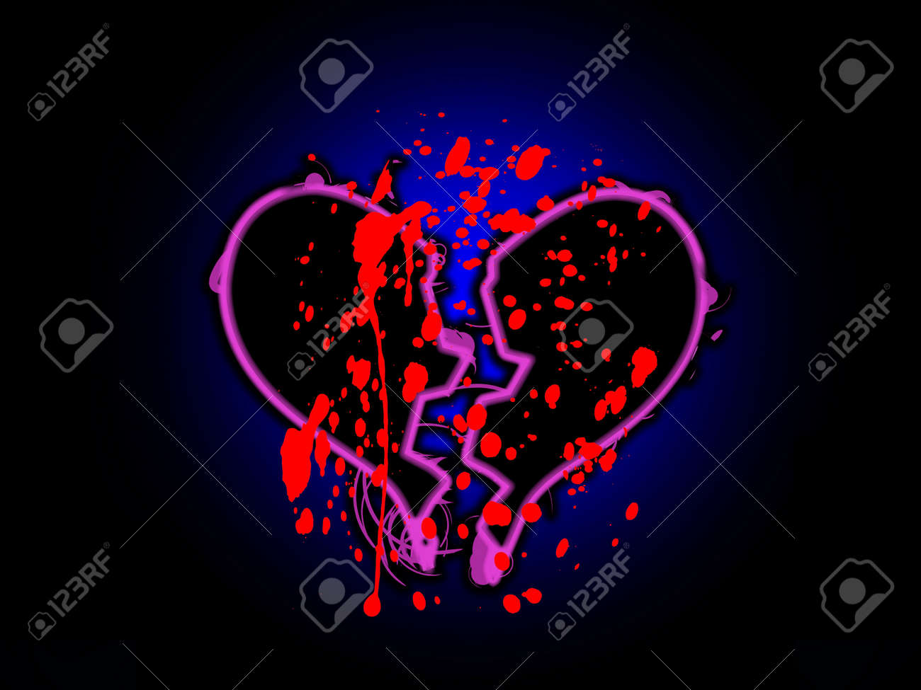 Un Coeur Brise Qui Est Tachee De Sang Banque D Images Et Photos Libres De Droits Image