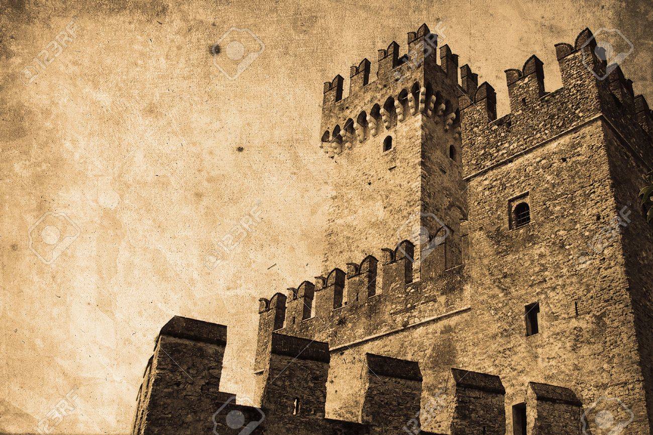 old knight's castle a in retro design look stock photo, picture old knight's castle a in retro design look stock photo, picture