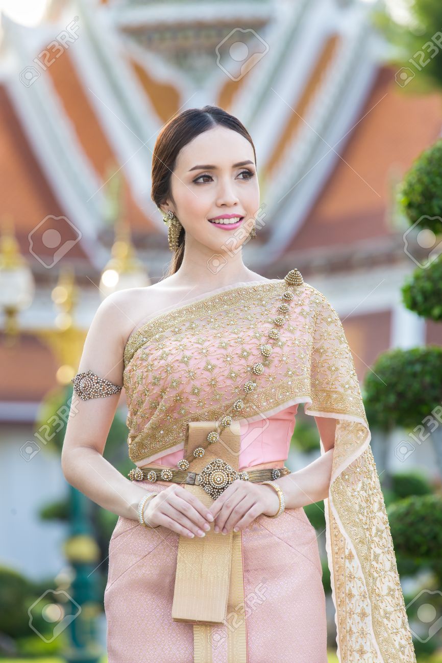 Fil Mariée Robes ChakriRobe Vêtues De Traditionnels Thaïlandaise Thaïlandaisthai Brocart Du Avec Soie Et Métal Femme 7yvb6YIgf