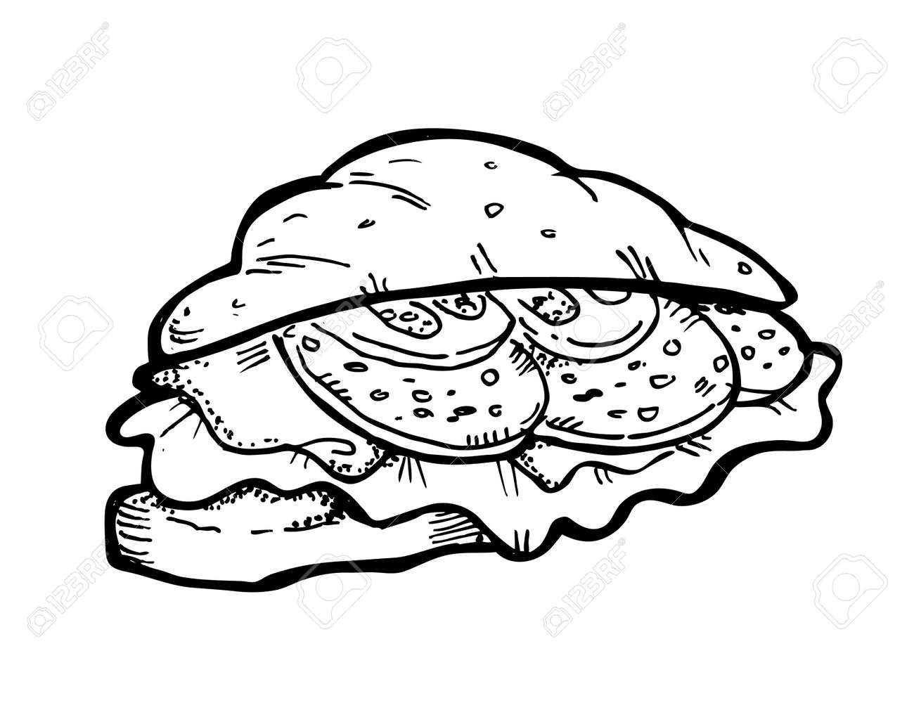 Croissant Doodle Stock Vector Croissant Doodle Stock Vector