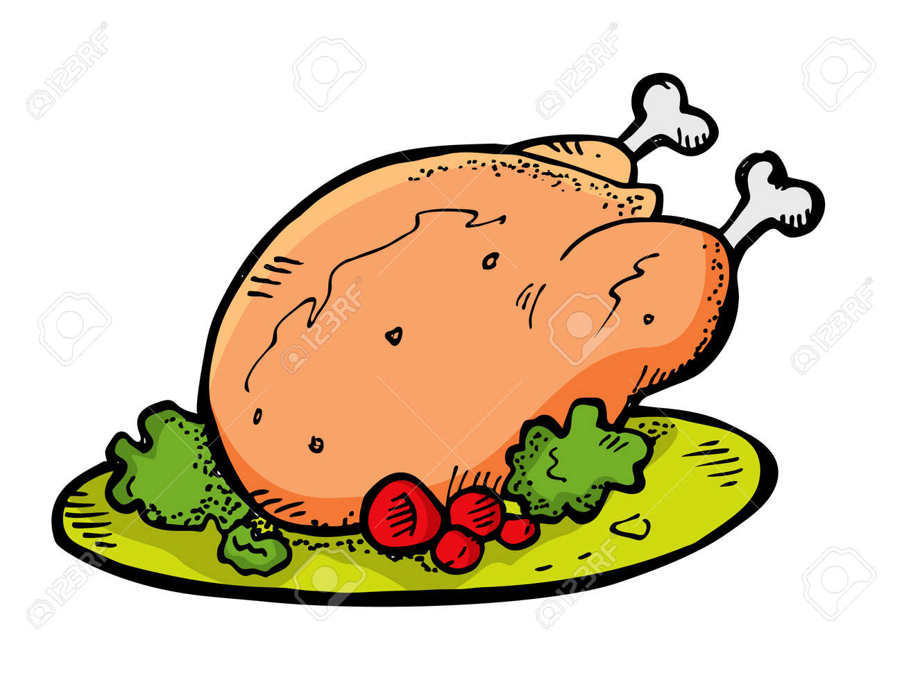 chicken in doodle style