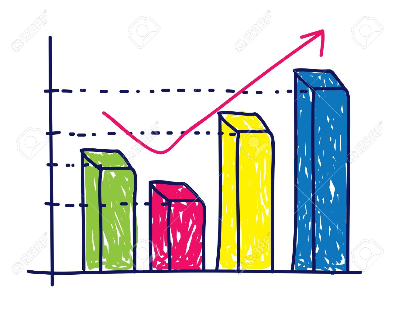 profit graphic chart in doodle style royalty free cliparts vectors style of chart