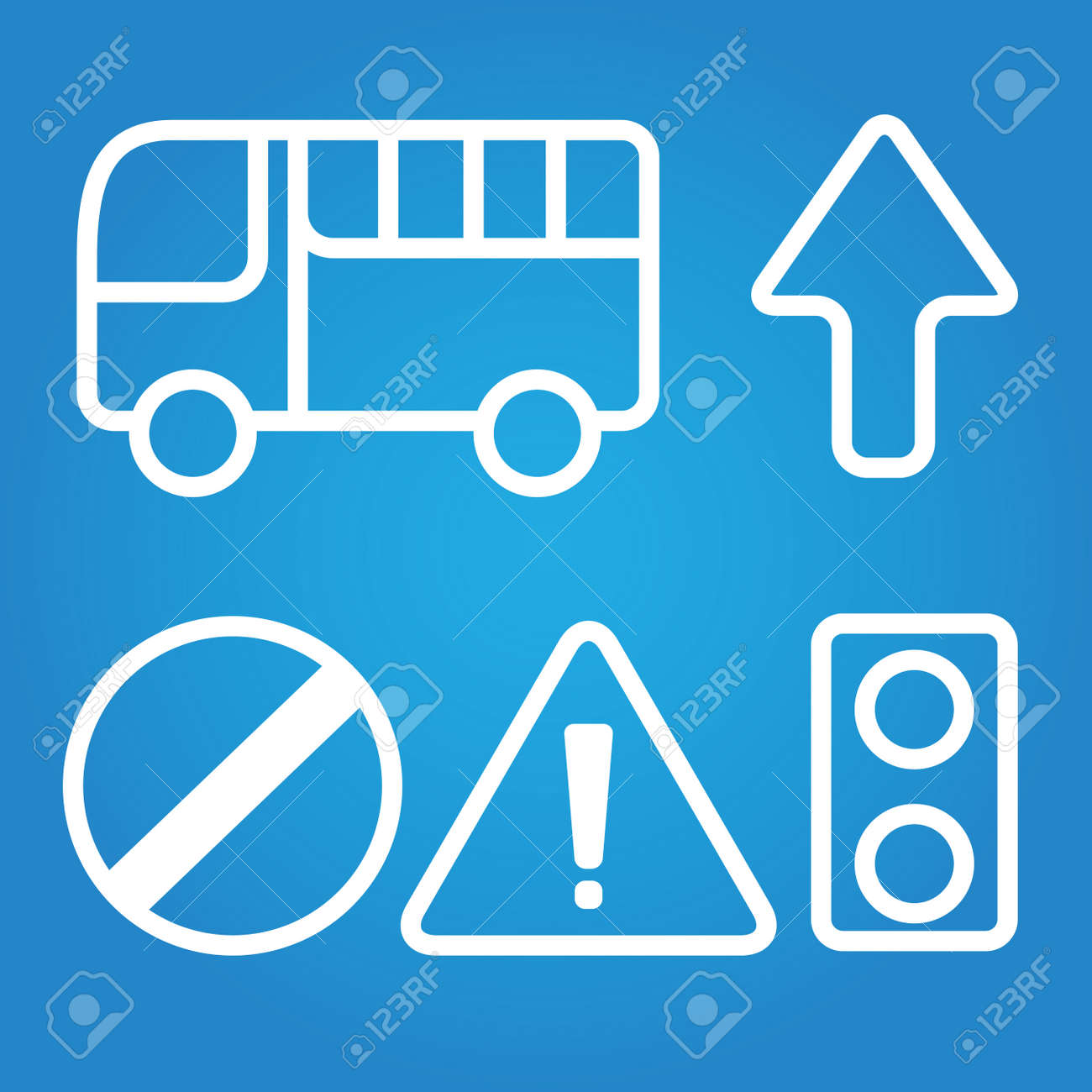 交通標識の青色の背景イラストを設定します のイラスト素材 ベクタ Image 3478