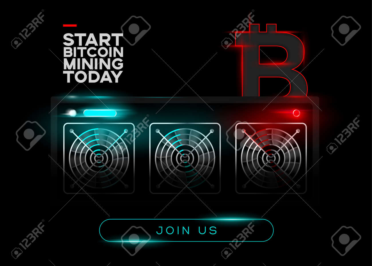 Detailed Vector Illustration Of Bitcoin Miners And Red Bitcoin Logo On  Black Background. Glowing Mining Computer. Banner For Cryptocurrency  Market, Article, Advertising. Royalty Free SVG, Cliparts, Vectors, and  Stock Illustration. Image 81351482.