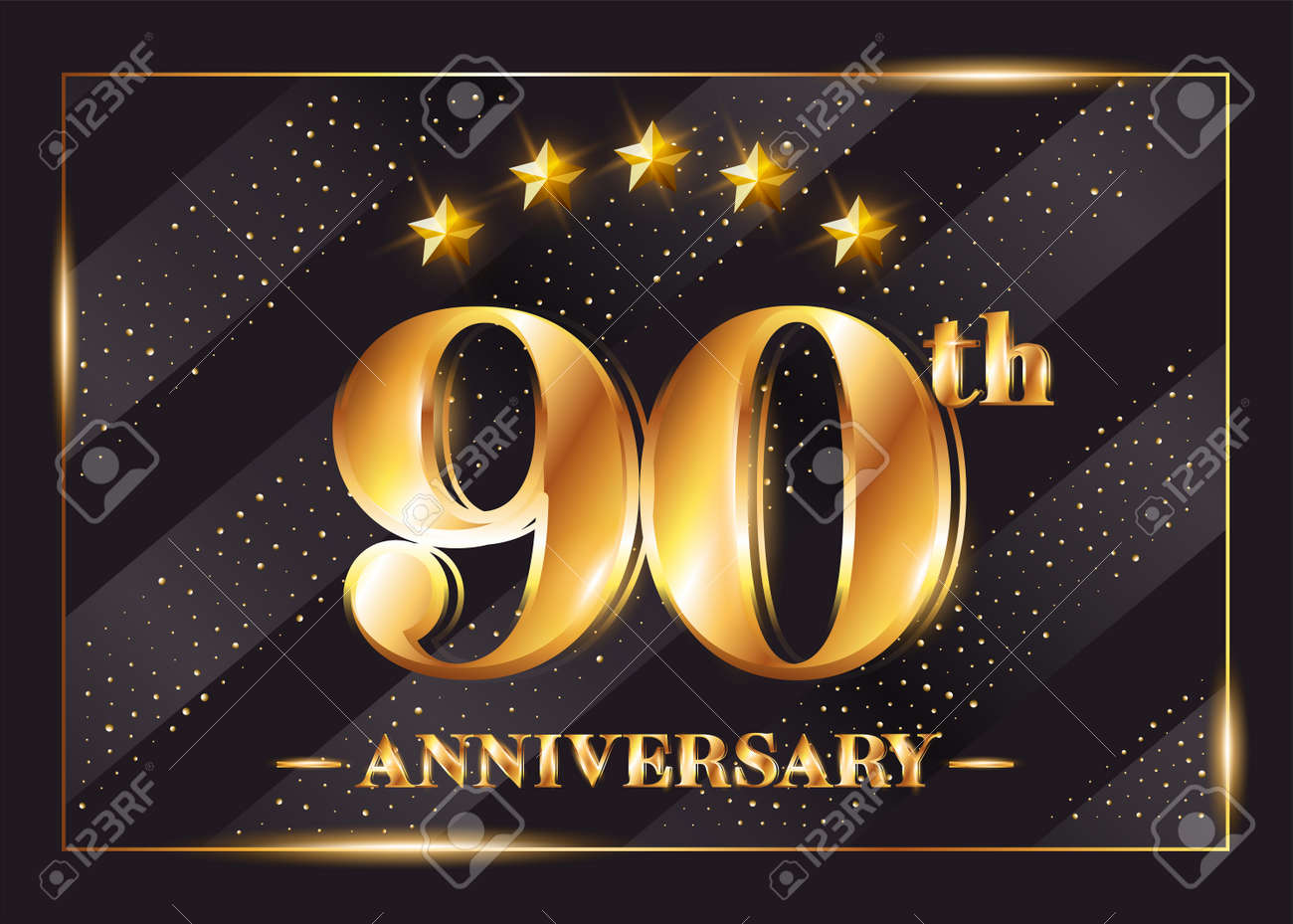 90 Years Anniversary Celebration Vector Logotype 90th Anniversary Royalty Free Cliparts Vectors And Stock Illustration Image