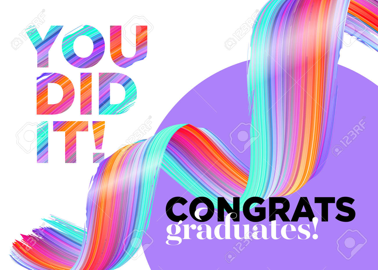 you did it congratulations graduates class of 2018 vector logo congratulations on graduating college
