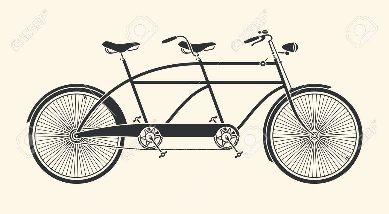 vintage illustration of tandem