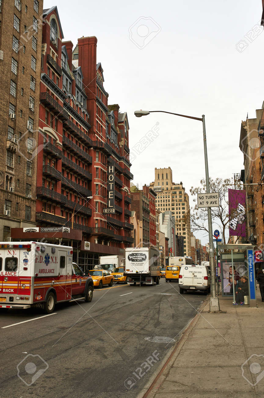 NEW YORK CITY - MARCH 28: Historic Chelsea Hotel on March 28 2014 in New York, USA - 59324691 NEW YORK CITY - MARCH 28: Historic Chelsea Hotel on March 28 2014 in New York, USA - 59324691