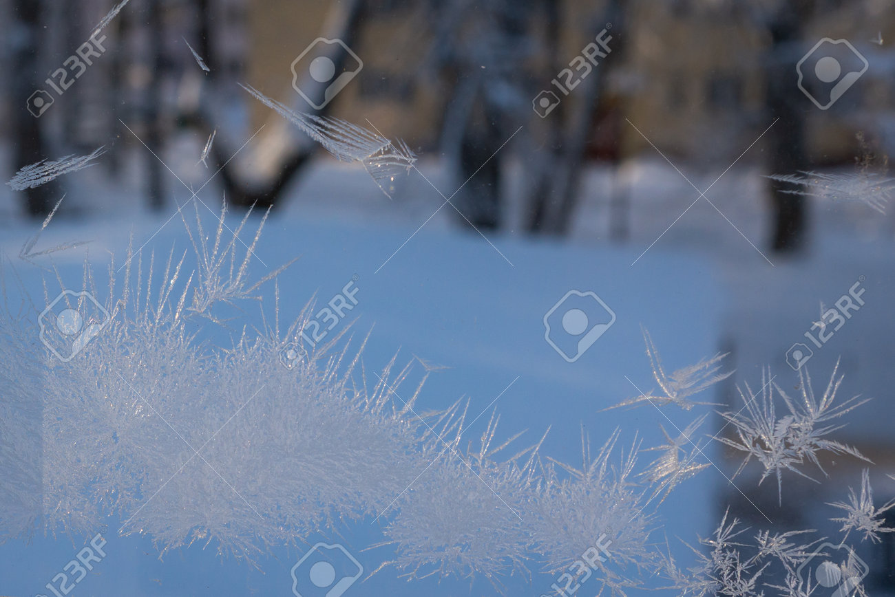 絵画窓の氷の華