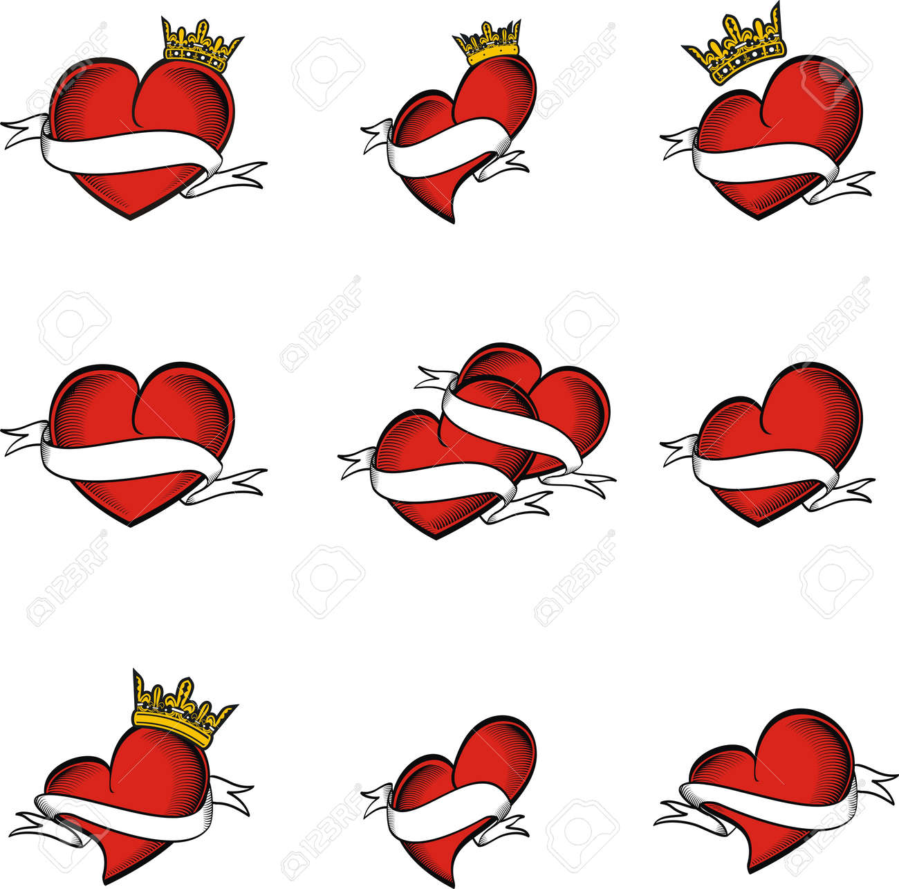 Heraldic Heart Tattoo Royalty Free SVG Cliparts Vectors And Stock  Illustration Image 14842242