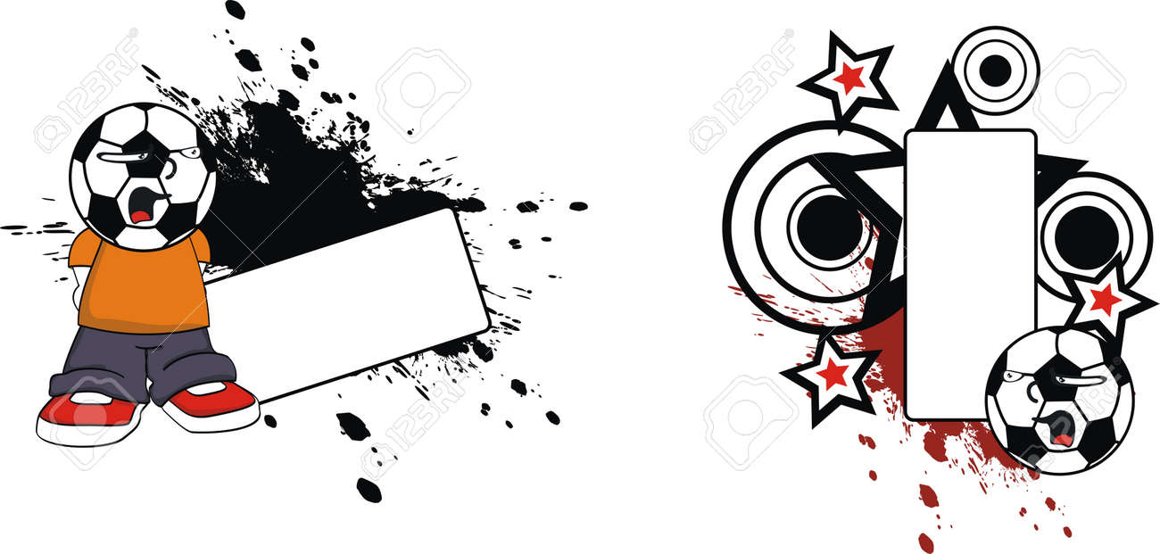 サッカー キッド漫画 Copyspaceのイラスト素材 ベクタ Image