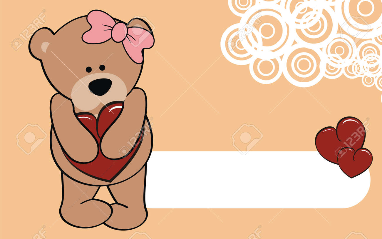 Teddy Bear Girl Cartoon Love Wallpaper In Vector Format Very Easy ...