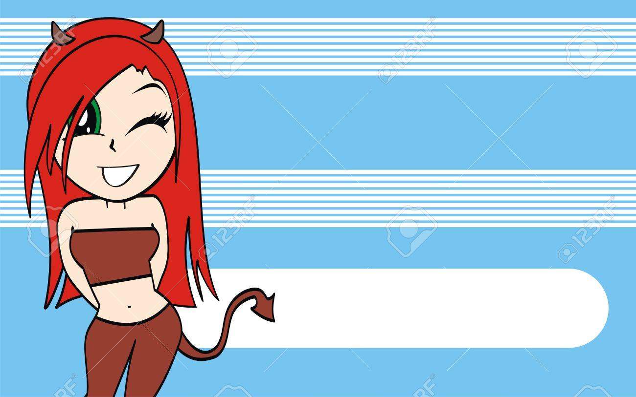 非常に簡単編集するベクトル形式で悪魔の女の子セクシーな漫画背景のイラスト素材 ベクタ Image 非常に簡単編集するベクトル形式で悪魔の女の子セクシーな漫画背景のイラスト素材 ベクタ Image