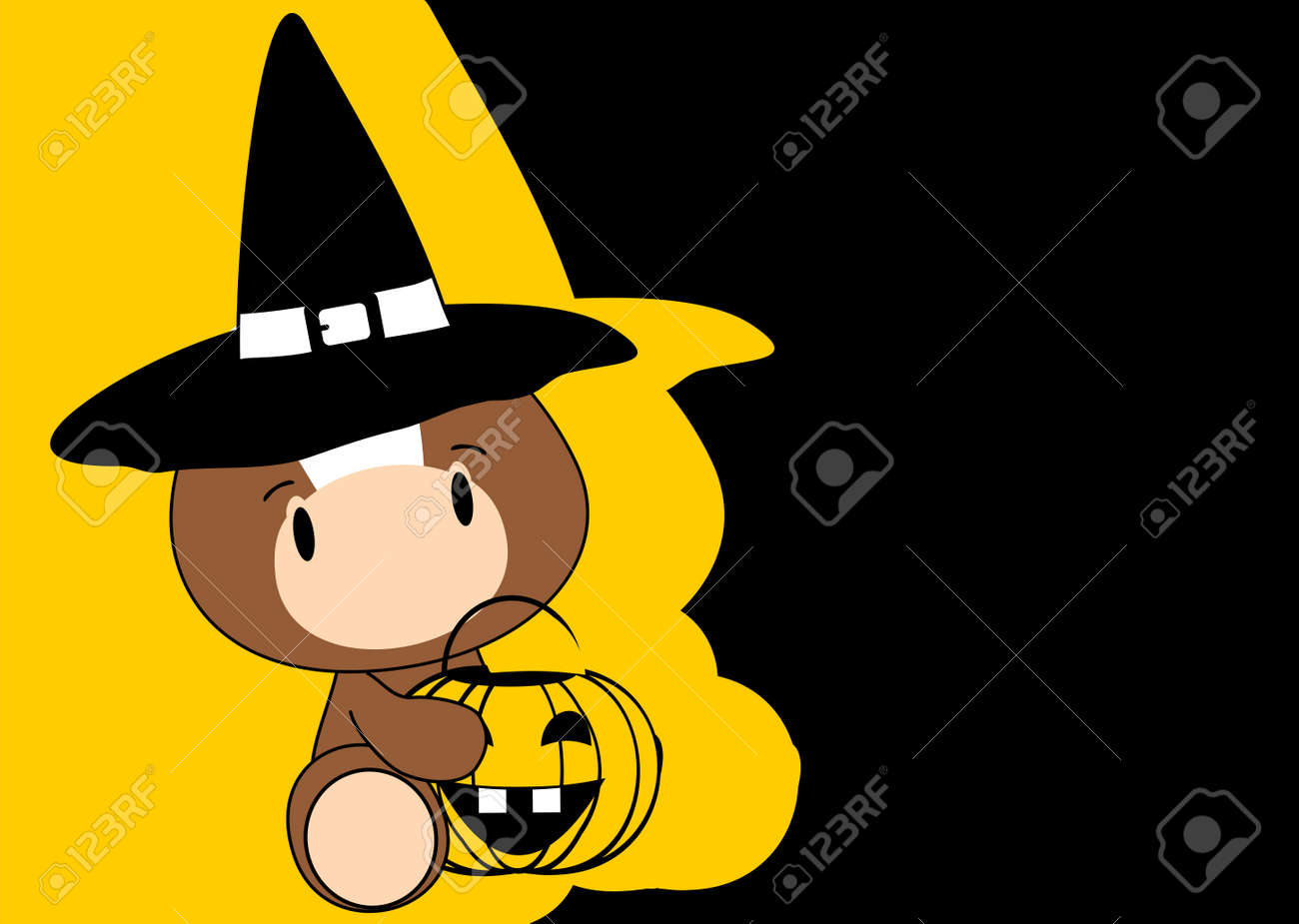 Cheval De Sorcière De Halloween Fond Clip Art Libres De Droits , Vecteurs  Et Illustration. Image 32290992.