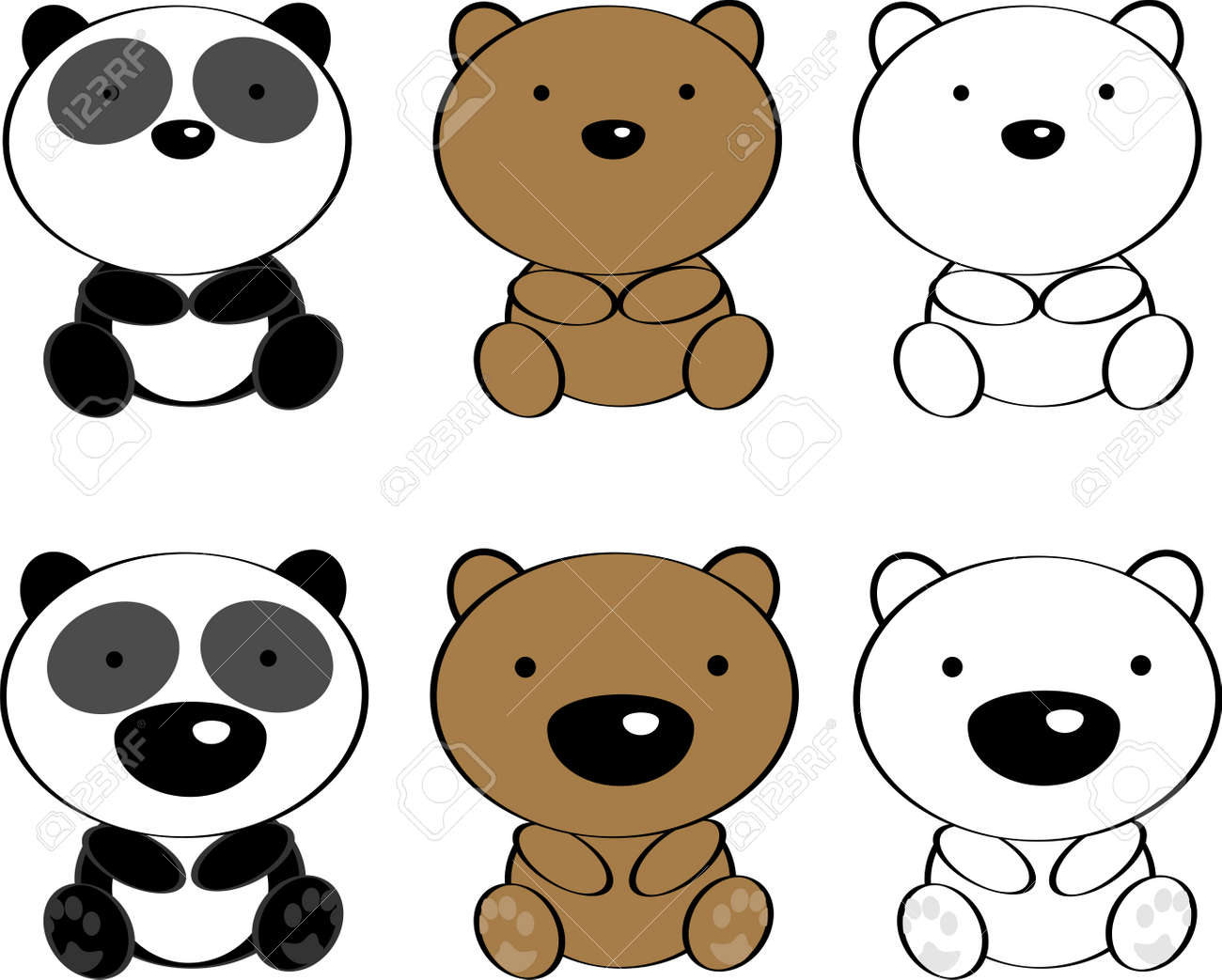 Dibujos Animados Lindo Bebé Animales En Formato Vectorial Muy Fácil De  Editar Ilustraciones Svg, Vectoriales, Clip Art Vectorizado Libre De  Derechos. Image 34297997.