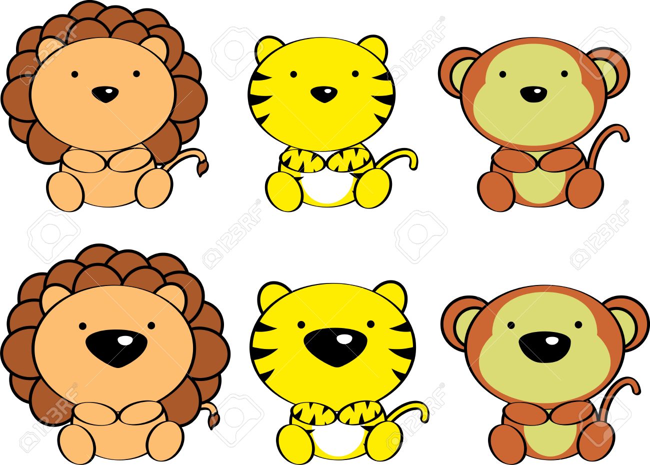 Cute Baby Animals Cartoon Set In Vector Format Very Easy To Edit Royalty Free Cliparts Vectors And Stock Illustration Image