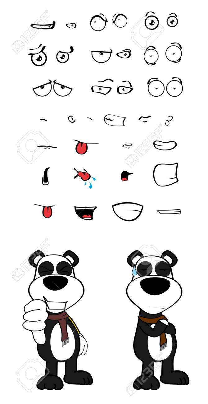 Emociones De Dibujos Animados Oso Panda Oso De Peluche En Formato Vectorial  Muy Fácil De Editar Ilustraciones Svg, Vectoriales, Clip Art Vectorizado  Libre De Derechos. Image 44099850.