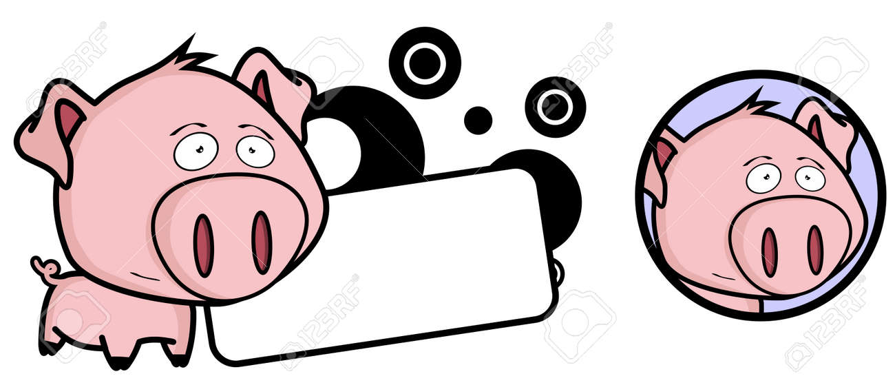 非常に簡単に編集するベクトル形式の式に少しブタかわいい大きな頭 Copyspaceのイラスト素材 ベクタ Image 非常に簡単に編集するベクトル形式の式に少しブタかわいい大きな頭 Copyspaceのイラスト素材 ベクタ Image