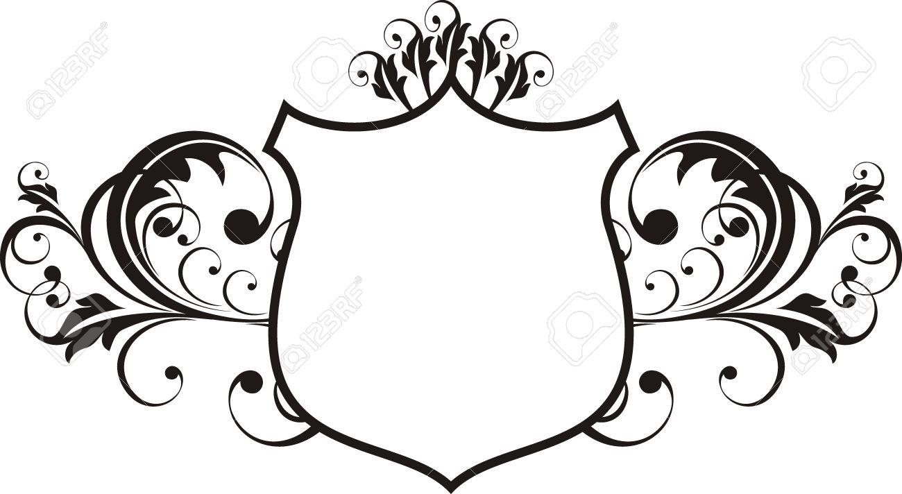 vector ornamental shield frame