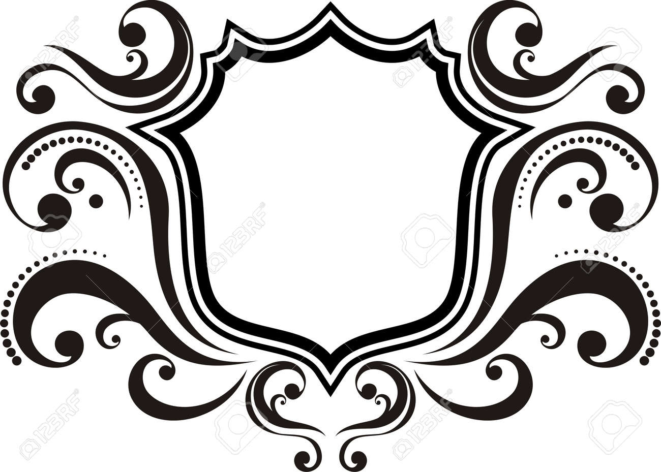 blank emblem with vintage style design elements use for logo