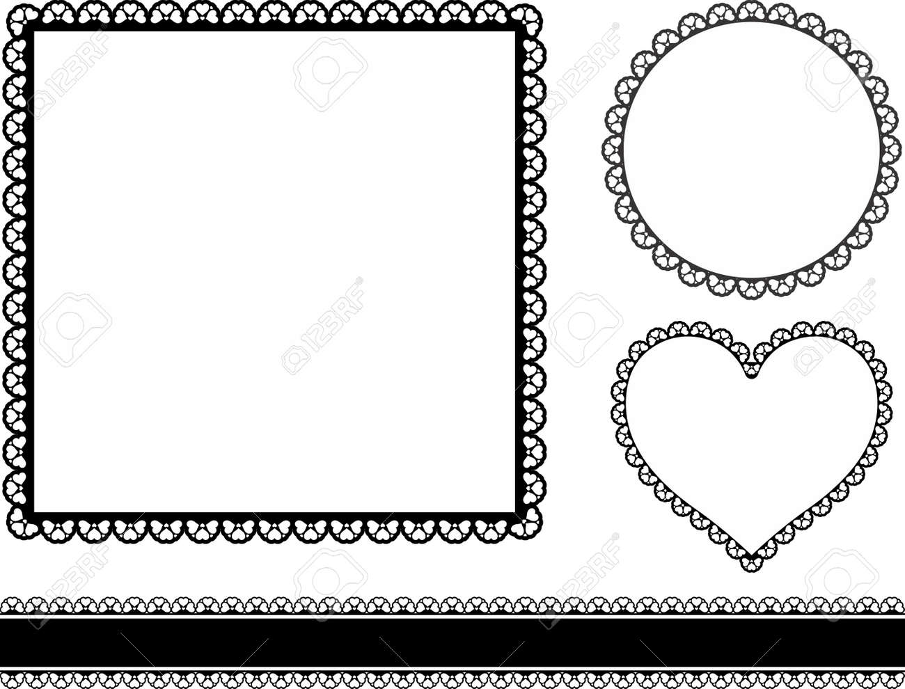 set of frames with hearts isolated on white background royalty free picture frames with hearts