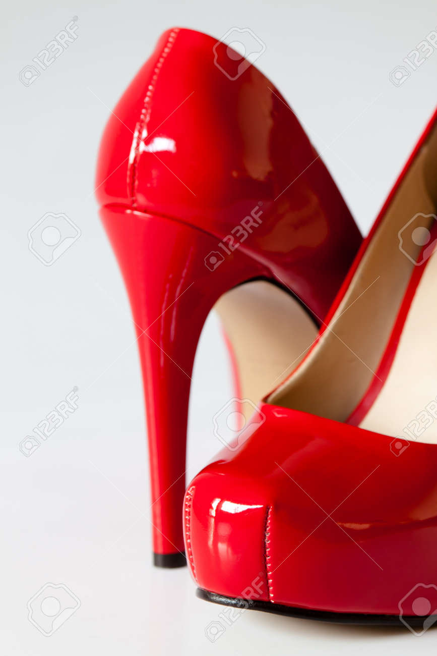red shiny heels