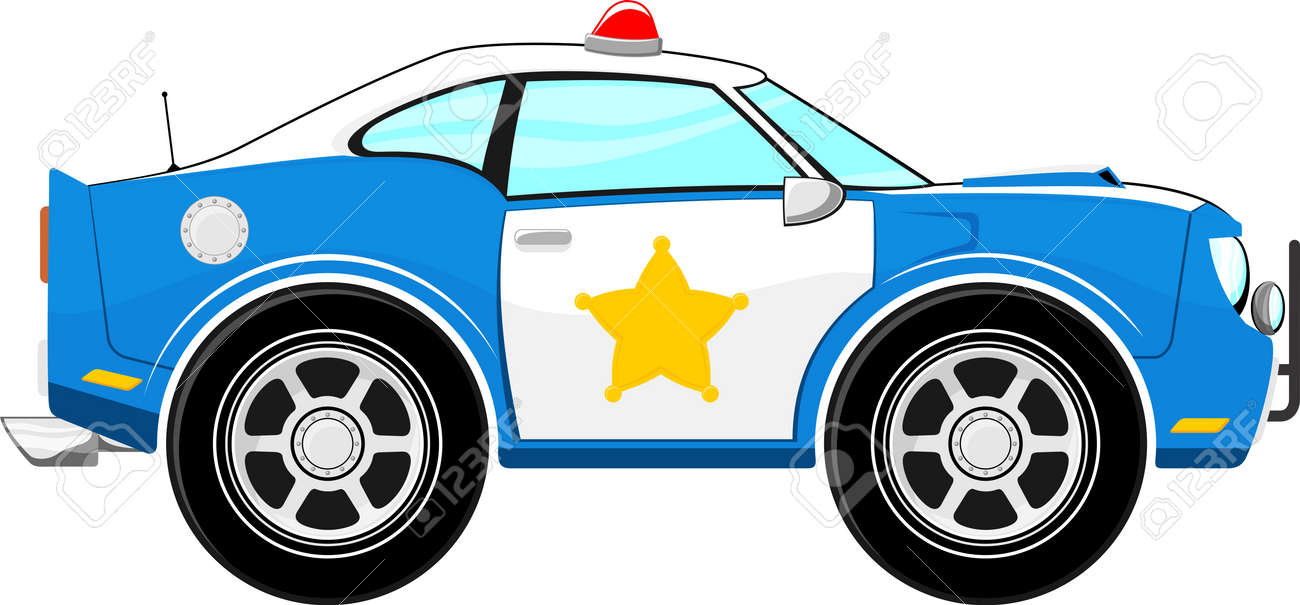 Lustige Blaue Polizeiauto Cartoon Auf Weissem Hintergrund Lizenzfrei Nutzbare Vektorgrafiken Clip Arts Illustrationen Image 20358641
