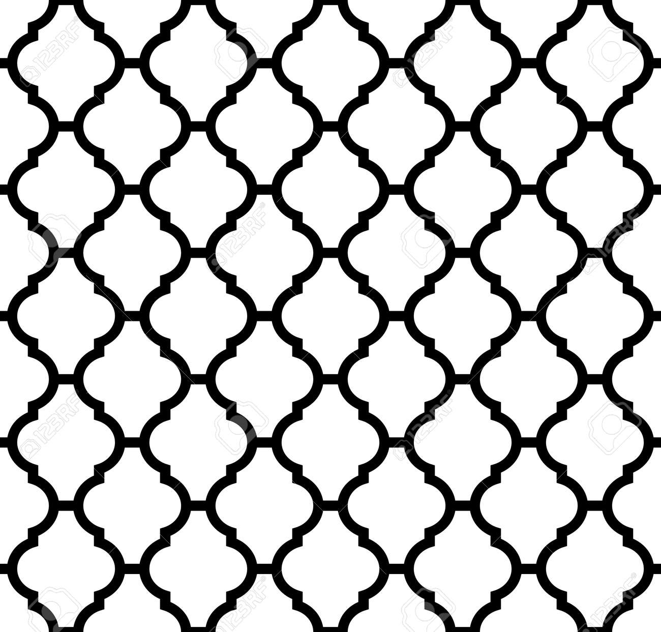 moroccan seamless pattern in black and white royalty free cliparts