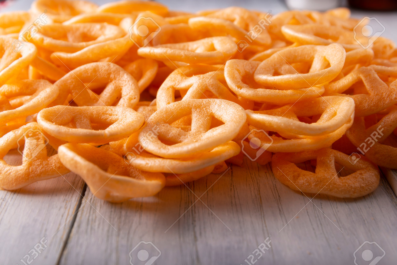 Flour Cracklings. Also Known As Duros, Duritos, Mexican Wagon Wheels Or  Pinwheels, They Are A Very Popular Snack Made From Flour, Commonly  Accompanied With Hot Sauce And Lemon Juice. Stock Photo, Picture, image size:1300x867