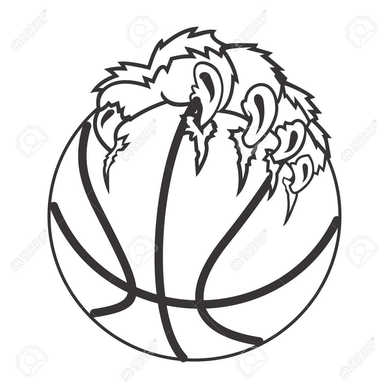 Vector Basketball And Claw Illustration Isolated On White Background Royalty Free Cliparts Vectors And Stock Illustration Image 61601077