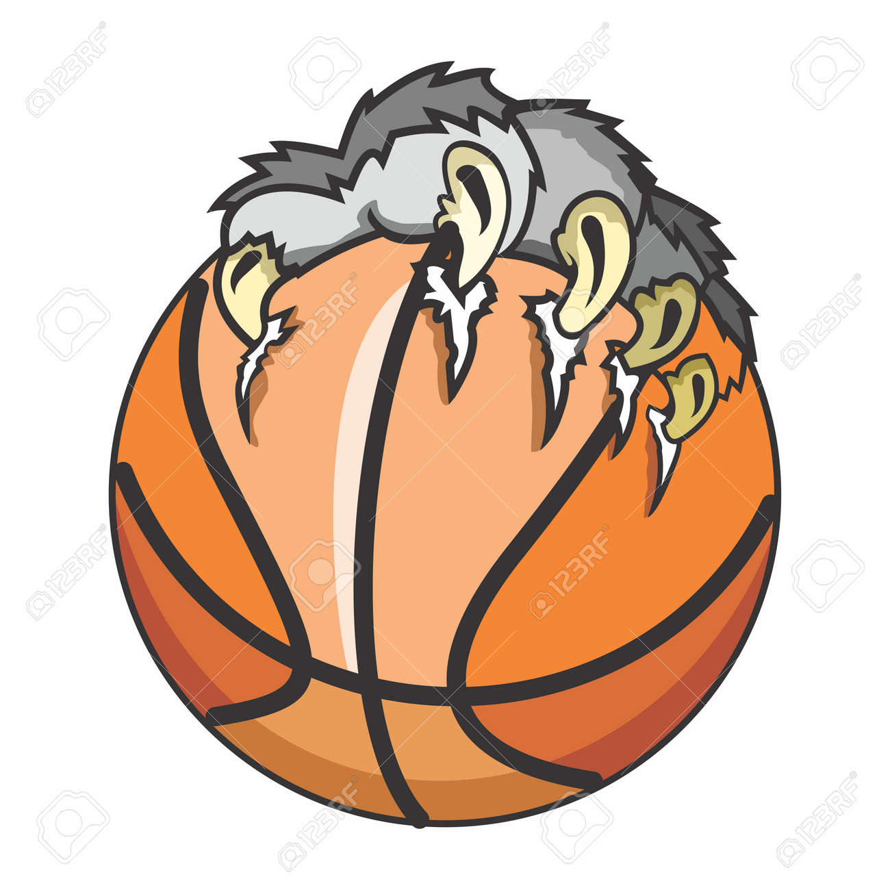 Vector Basketball And Claw Illustration Isolated On White Background Royalty Free Cliparts Vectors And Stock Illustration Image 61601078