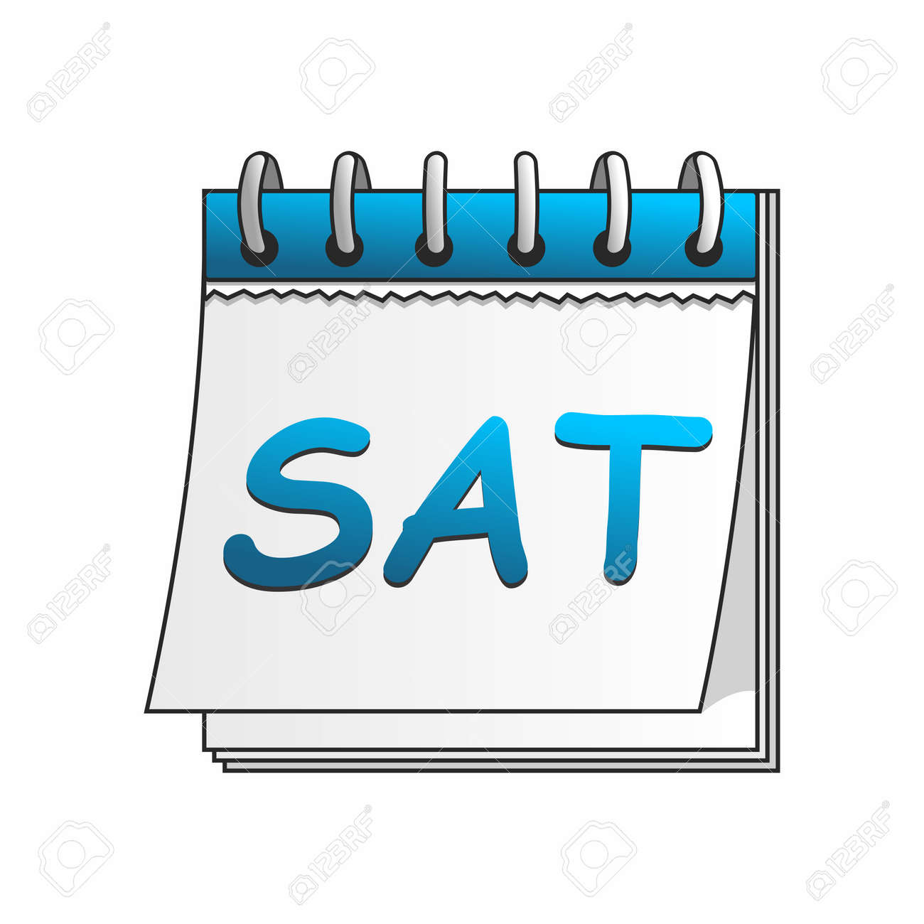 vector cartoon daily calendar of saturday isolated on white daily calender