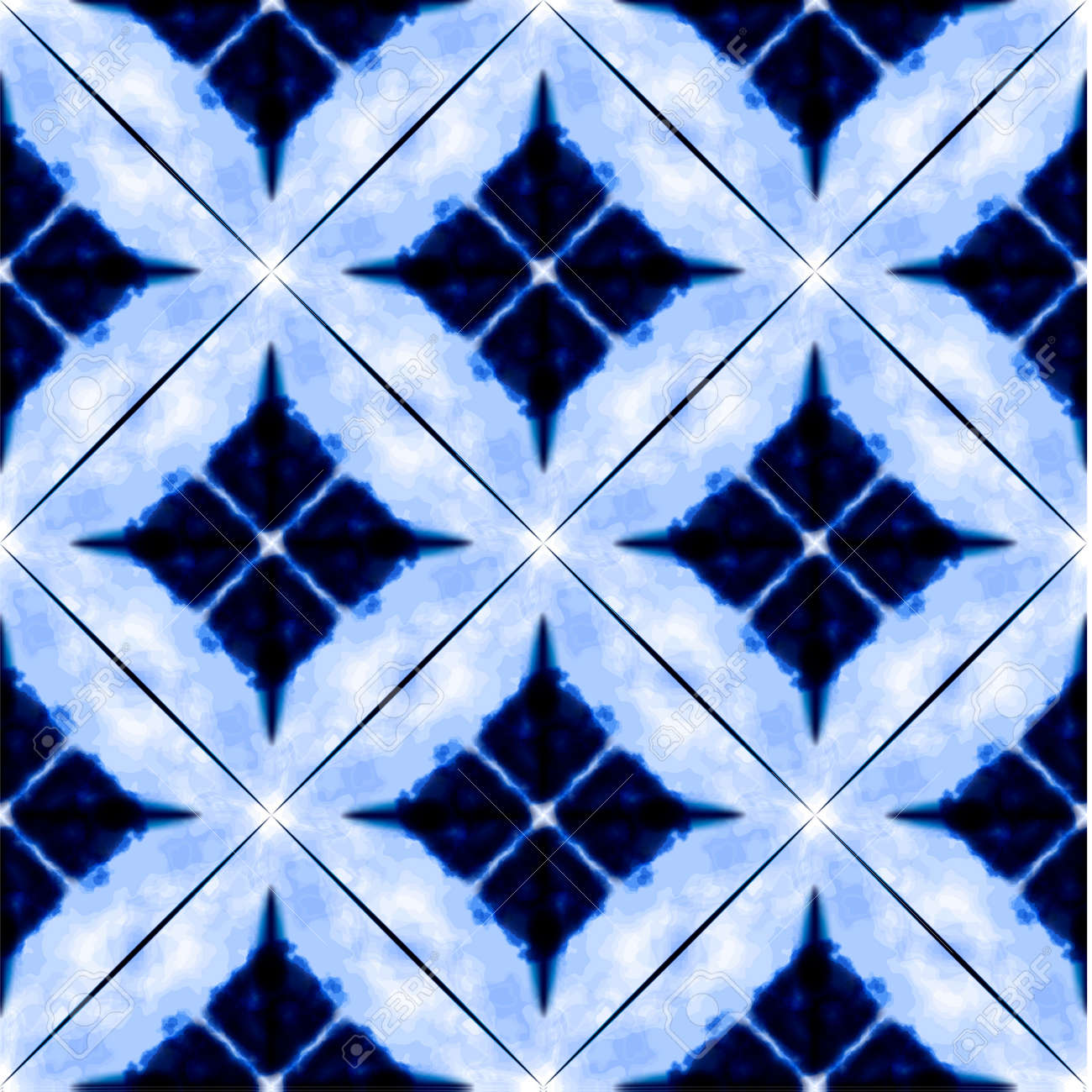 vector tie dye shibori print with stripes and chevron ink textured