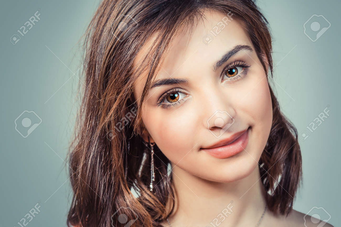 beautiful brunette teen facial