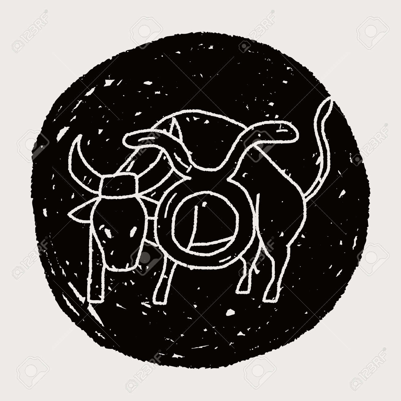 牡牛座の落書き のイラスト素材 ベクタ Image