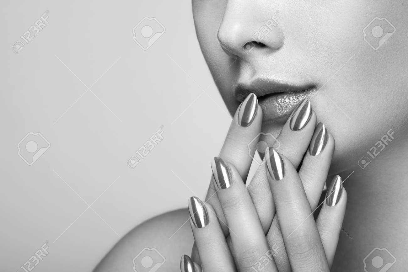 Beauty woman with perfect makeup. Lips and nails. Skin care foundation. Beauty girls face isolated on light background. fashion Black and White photo - 81236055 Beauty woman with perfect makeup. Lips and nails. Skin care foundation. Beauty girls face isolated on light background. fashion Black and White photo - 81236055