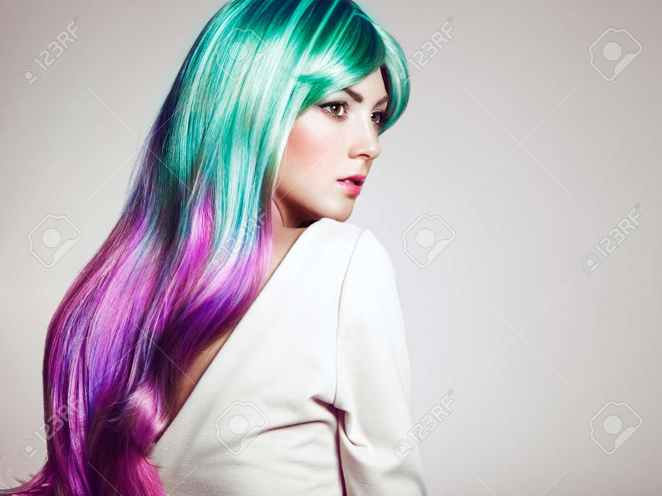 dyed hairstyles medium beauty fashion model girl with colorful dyed hair perfect makeup and hairstyle with with stock dyed hairstyles medium beauty fashion model girl with colorful dyed hair perfect makeup and hairstyle with with stock