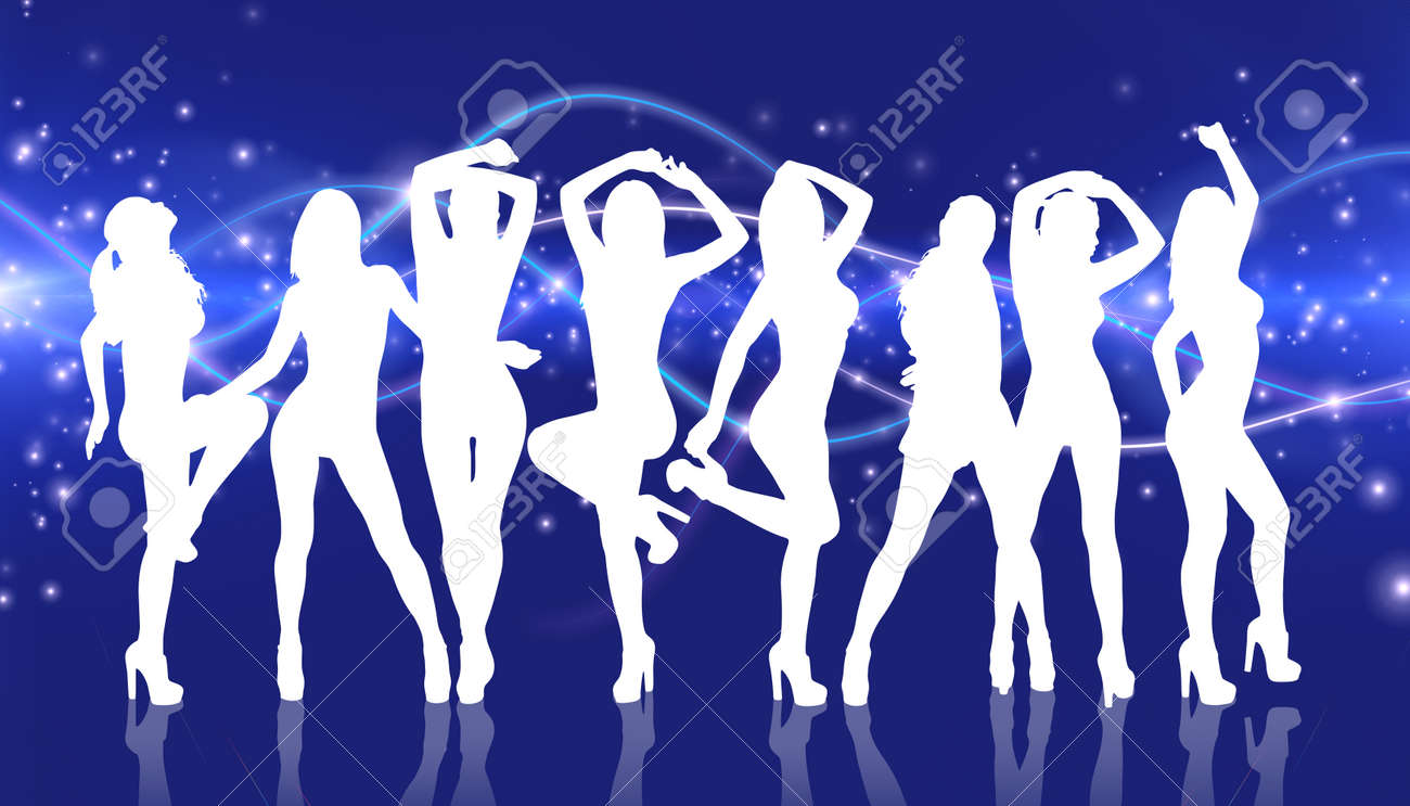 シルエットガールズ ナイトクラブ背景にダンスのグループ の写真素材 画像素材 Image シルエットガールズ ナイトクラブ背景にダンスのグループ の写真素材 画像素材 Image