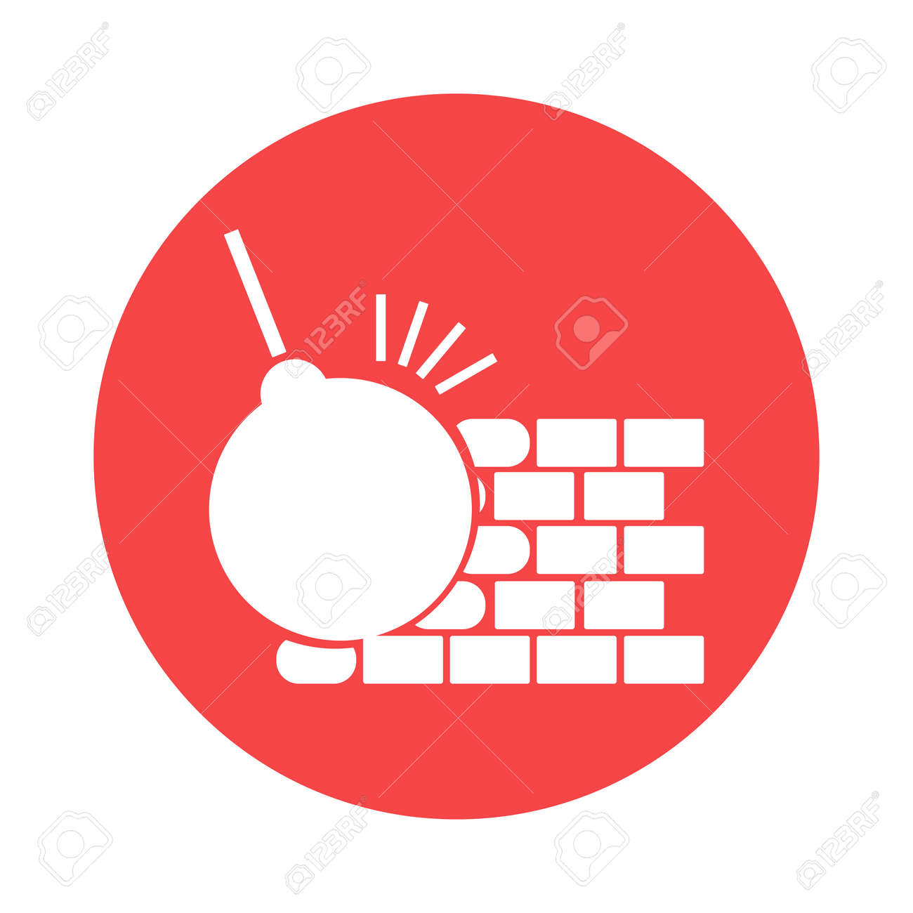 壁アイコンの解体 のイラスト素材 ベクタ Image