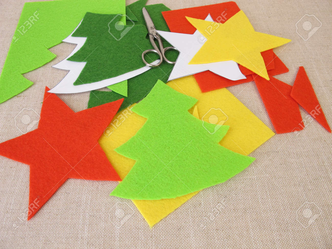 Download Christmas Crafts With Felt Stock Photo Picture And Royalty Free Image Image 113698448 Yellowimages Mockups