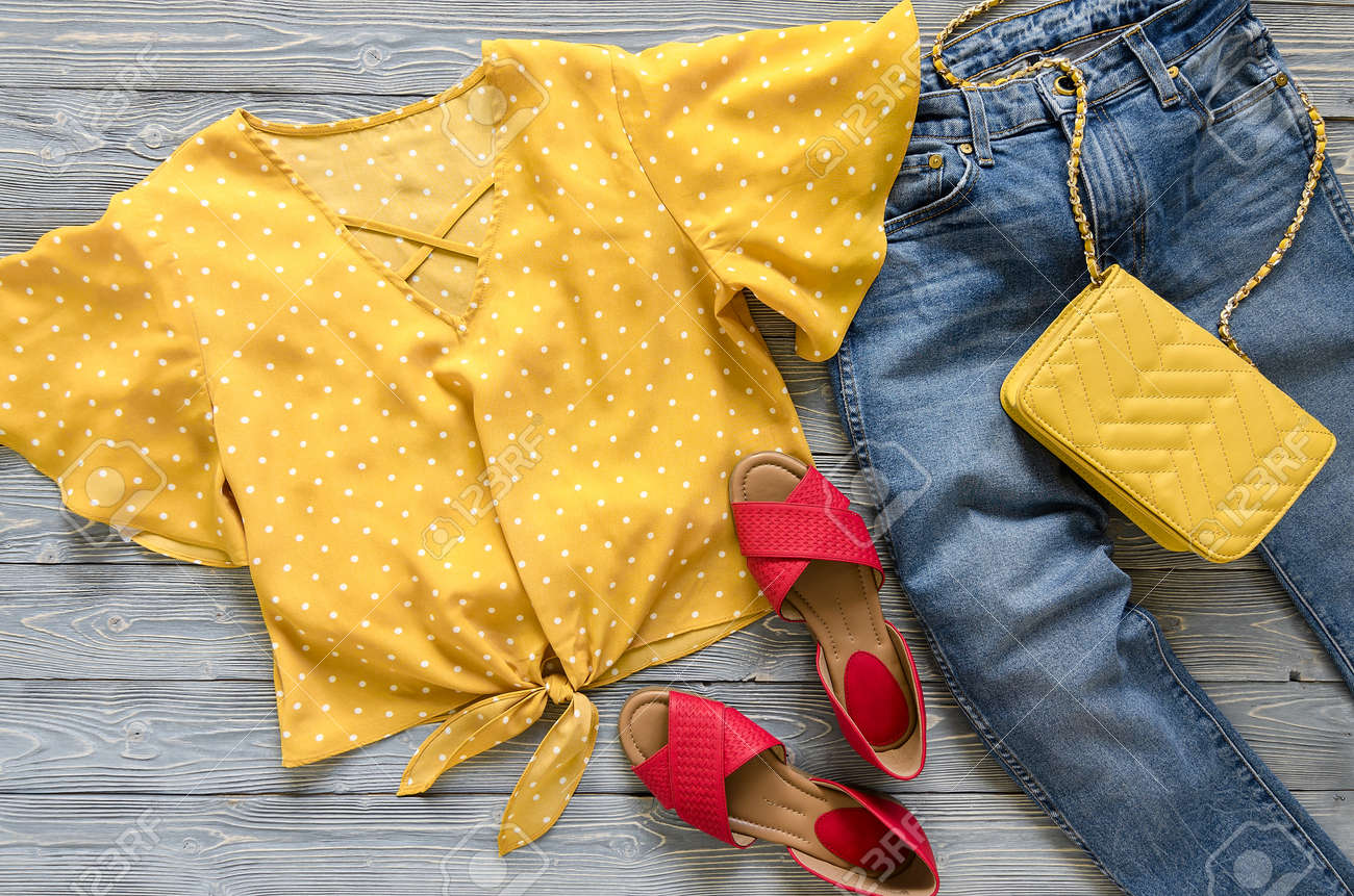 womens yellow blouse