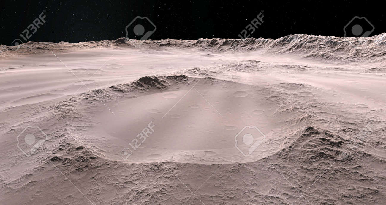 Moon scientific illustration - calm beautyful moon landscape - 38512061 Moon scientific illustration - calm beautyful moon landscape - 38512061