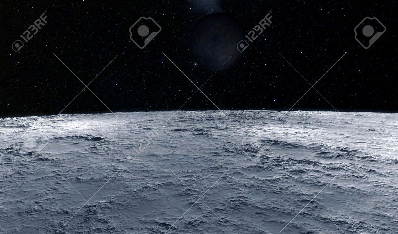 Moon scientific illustration - calm beautyful moon landscape - 38512133 Moon scientific illustration - calm beautyful moon landscape - 38512133