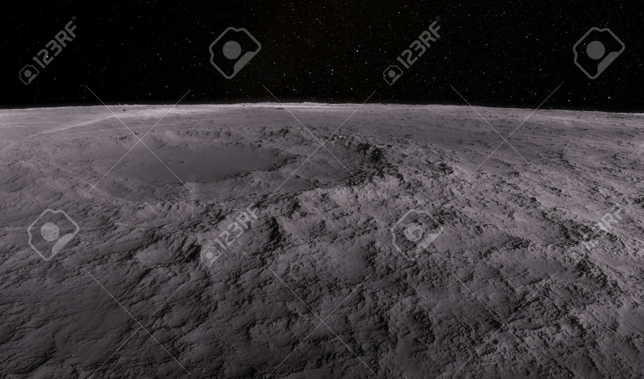 Moon scientific illustration - calm beautyful moon landscape - 38512156 Moon scientific illustration - calm beautyful moon landscape - 38512156