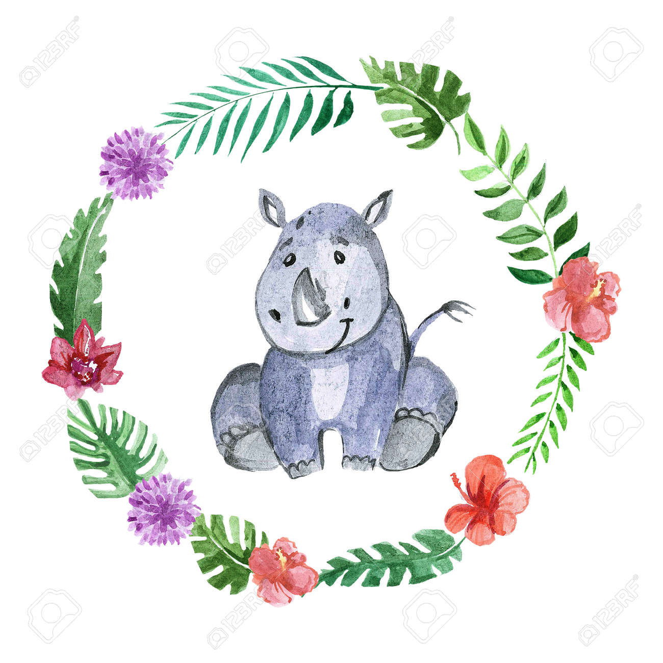 Cute baby rhino Animal for kindergarten, nursery, children clothing, kids pattern, invitation, baby shower - 67279887 Cute baby rhino Animal for kindergarten, nursery, children clothing, kids pattern, invitation, baby shower - 67279887