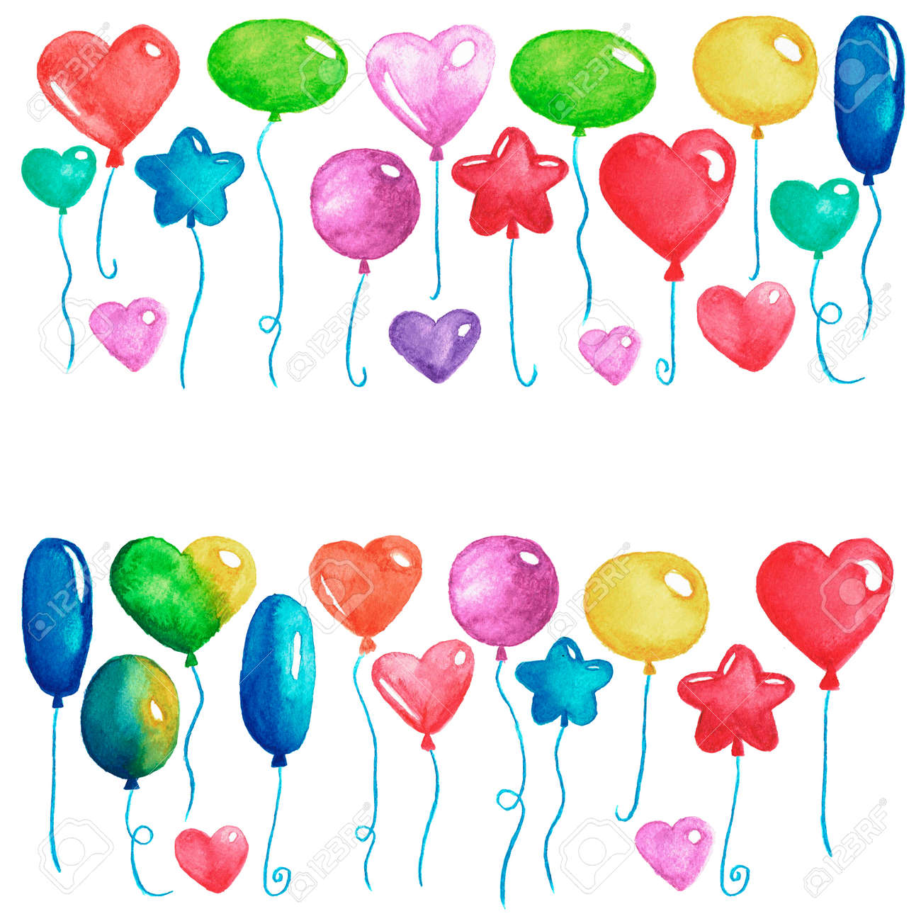 Alles Gute Zum Geburtstag Party Luftballons Bunte Luftballons Fur Einladung Postkarten Hochzeit Poster Aquarell Abbildung Auf Weissem Hintergrund Lizenzfreie Fotos Bilder Und Stock Fotografie Image