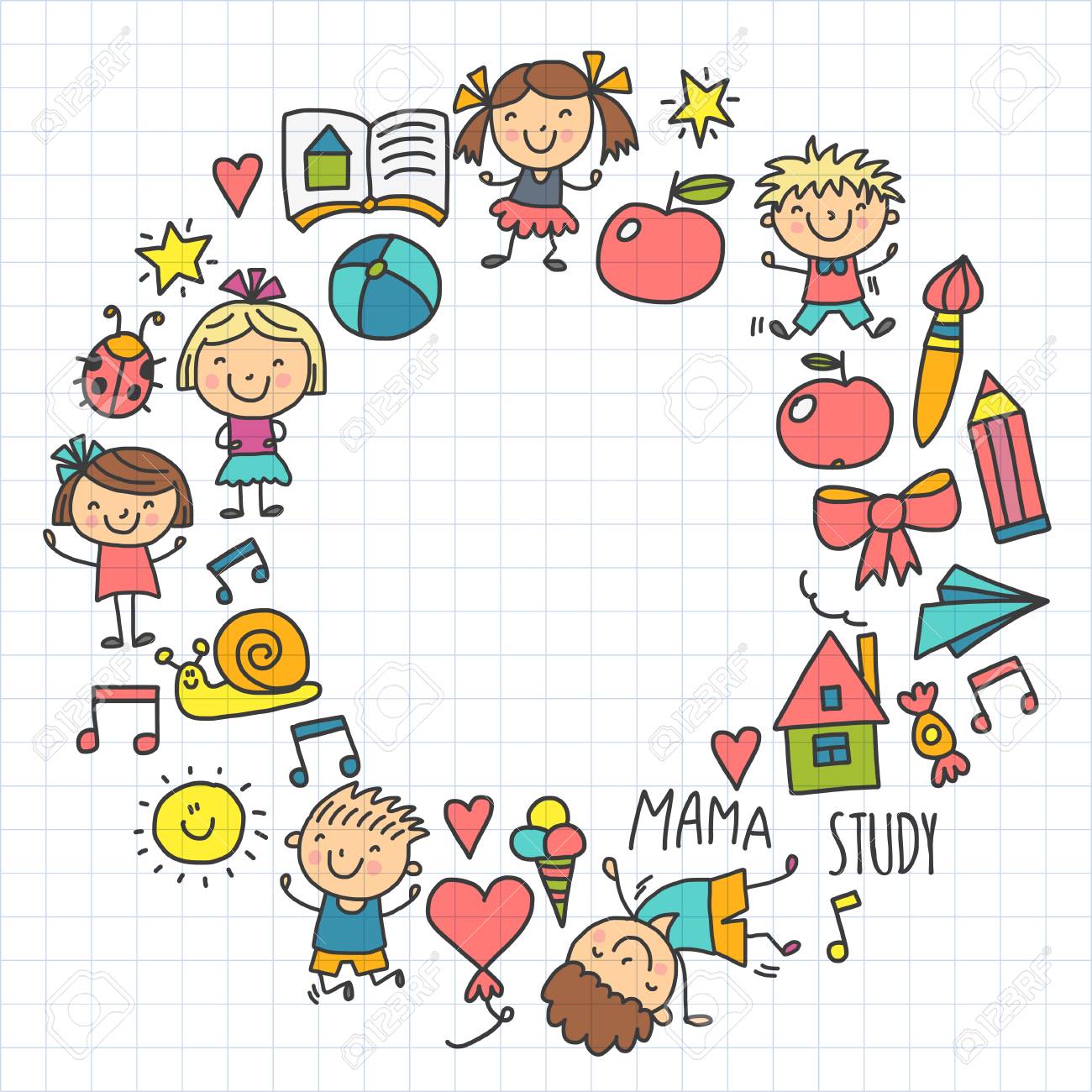 Nahtloses Muster Kinder Die Kindergarten Schule Zeichnen Gluckliche Kinder Spielen Illustration Fur Kinder Kindergarten Vorschulkinder Symbol Lizenzfrei Nutzbare Vektorgrafiken Clip Arts Illustrationen Image 89258365