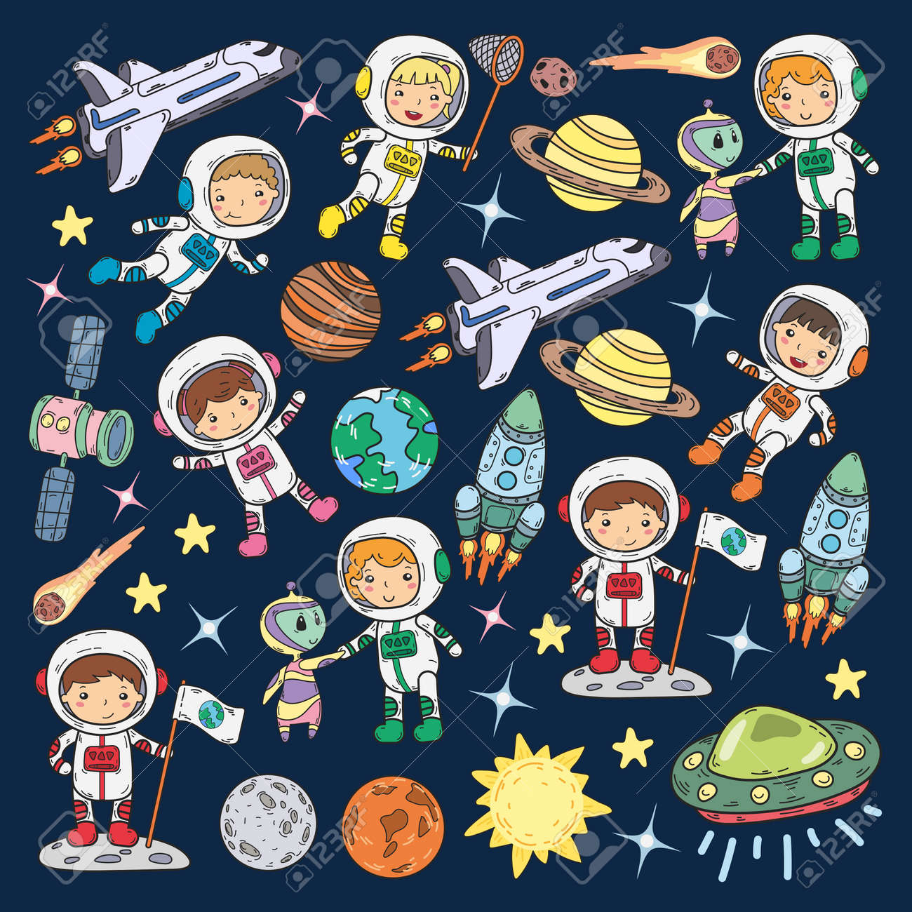 宇宙幼稚園テーマベクトルイラスト のイラスト素材 ベクタ Image 宇宙幼稚園テーマベクトルイラスト のイラスト素材 ベクタ Image