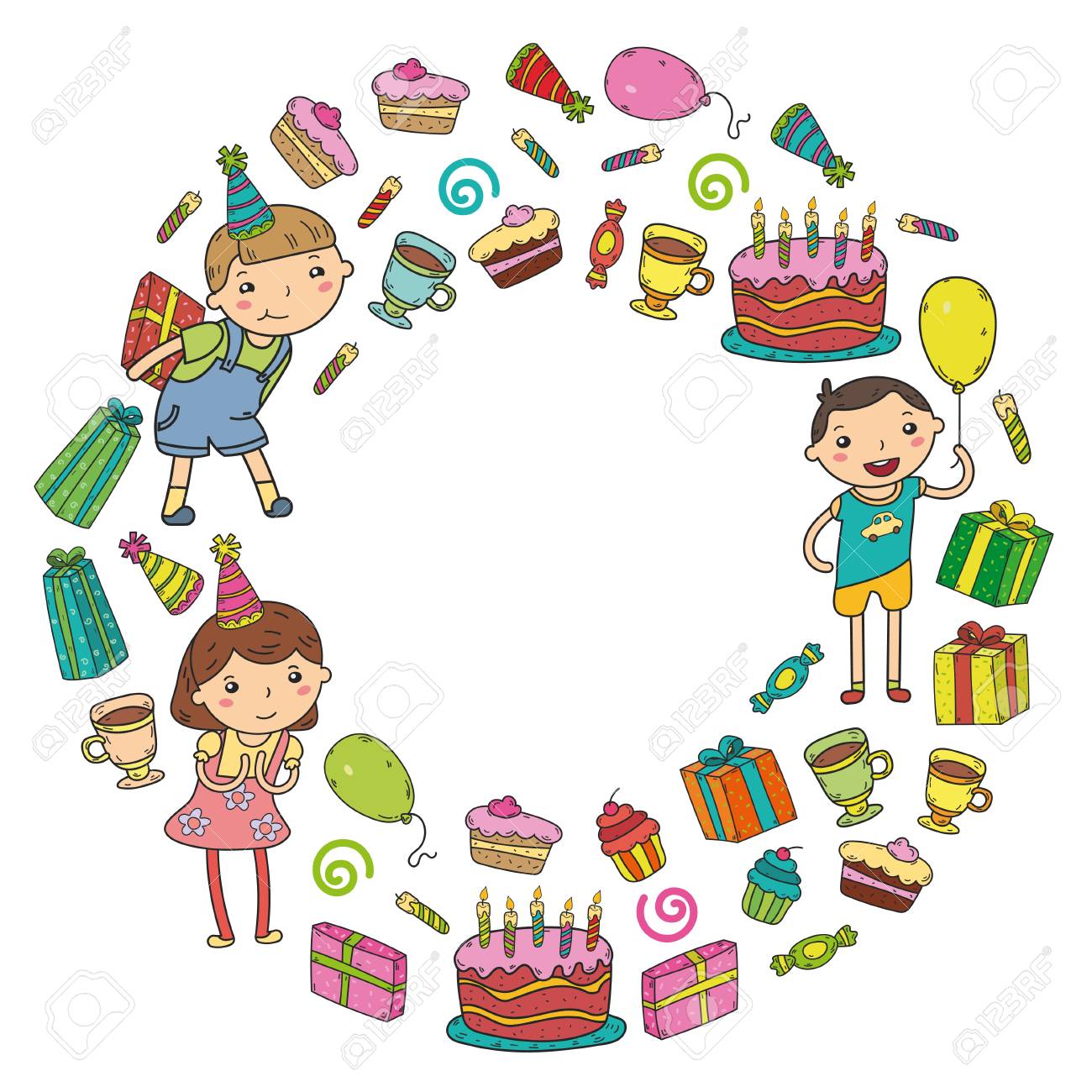 Conception De Vecteur Joyeux Anniversaire Chapeau D Anniversaire Party Et Celebration Enfants De La Maternelle Fete Des Enfants De L Ecole Illustration Vectorielle Clip Art Libres De Droits Vecteurs Et Illustration Image
