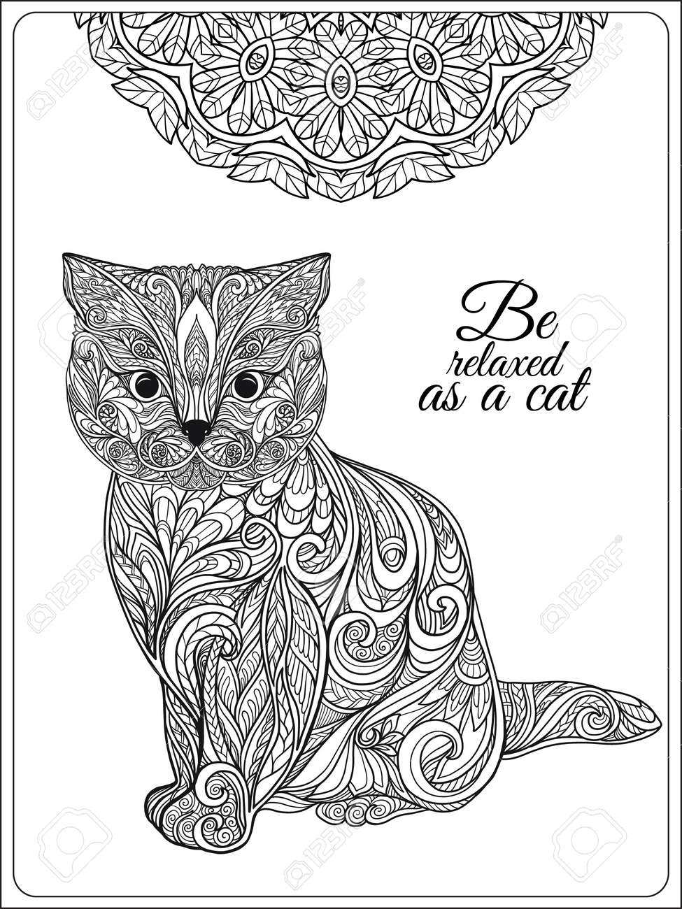 Gato Decorativo Con La Mandala Ilustracion Del Vector Libro De Colorante Para Adultos Dibujo Para Colorear Ilustracion Del Vector Ilustraciones Vectoriales Clip Art Vectorizado Libre De Derechos Image 57225589 Las mandalas ademas de decorar sirven también para terapias. gato decorativo con la mandala ilustracion del vector libro de colorante para adultos dibujo para colorear ilustracion del vector